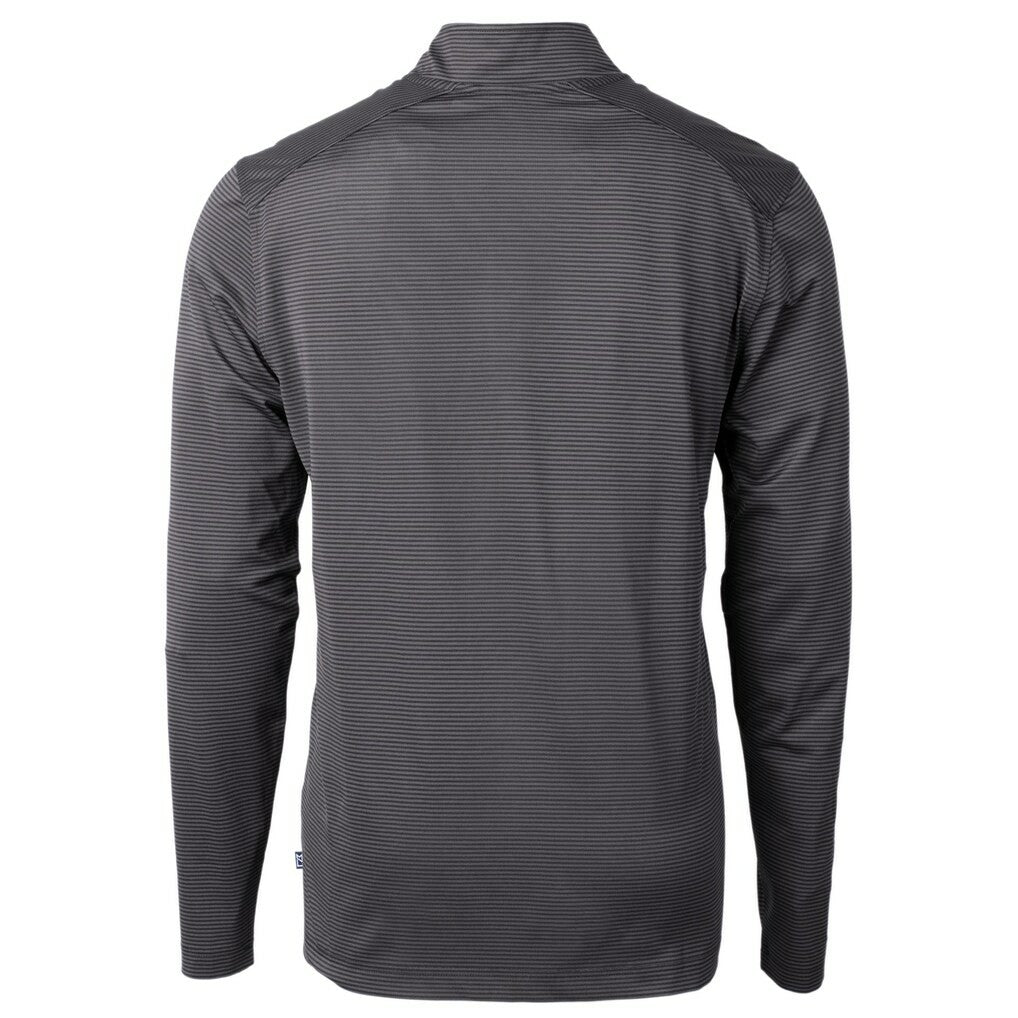 NFL Minnesota Vikings Cutter & Buck Big & Tall Virtue Eco Pique Micro Stripe Tri-Blend Quarter-Zip Jacket