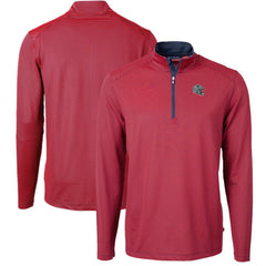 NFL New England Patriots Cutter & Buck Big & Tall Virtue Eco Pique Micro Stripe Tri-Blend Quarter-Zip Jacket