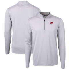 NFL Buffalo Bills Cutter & Buck Big & Tall Virtue Eco Pique Micro Stripe Tri-Blend Quarter-Zip Jacket