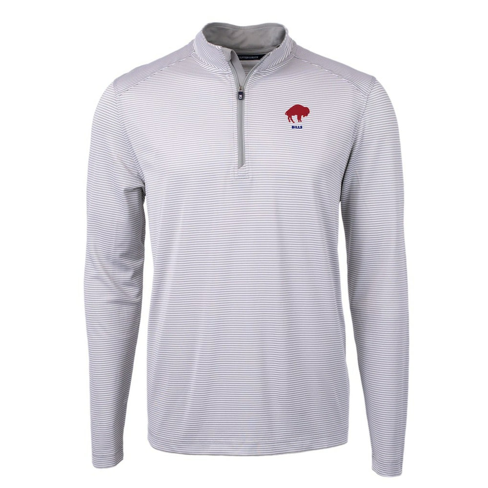 NFL Buffalo Bills Cutter & Buck Big & Tall Virtue Eco Pique Micro Stripe Tri-Blend Quarter-Zip Jacket