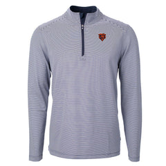 NFL Chicago Bears Cutter & Buck Big & Tall Virtue Eco Pique Micro Stripe Tri-Blend Quarter-Zip Jacket