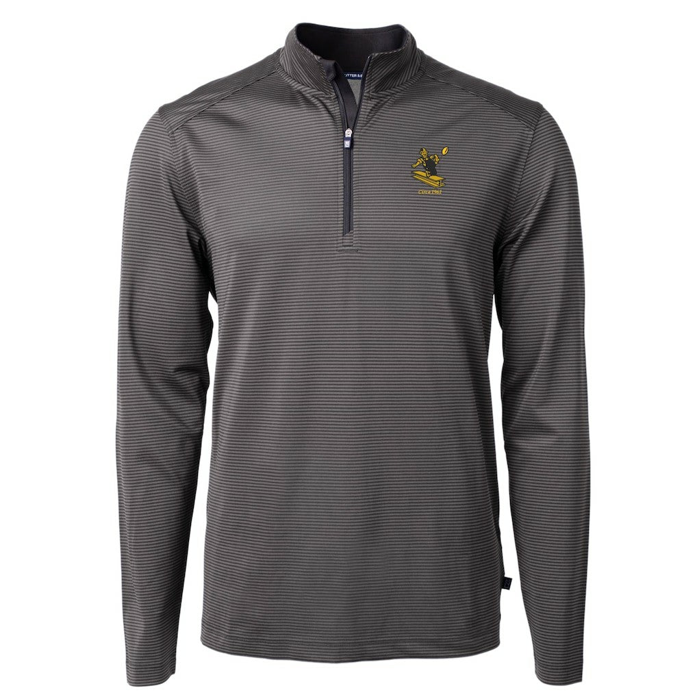 NFL Pittsburgh Steelers Cutter & Buck Big & Tall Virtue Eco Pique Micro Stripe Tri-Blend Quarter-Zip Jacket