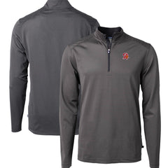 NFL Tampa Bay Buccaneers Cutter & Buck Big & Tall Virtue Eco Pique Micro Stripe Tri-Blend Quarter-Zip Jacket