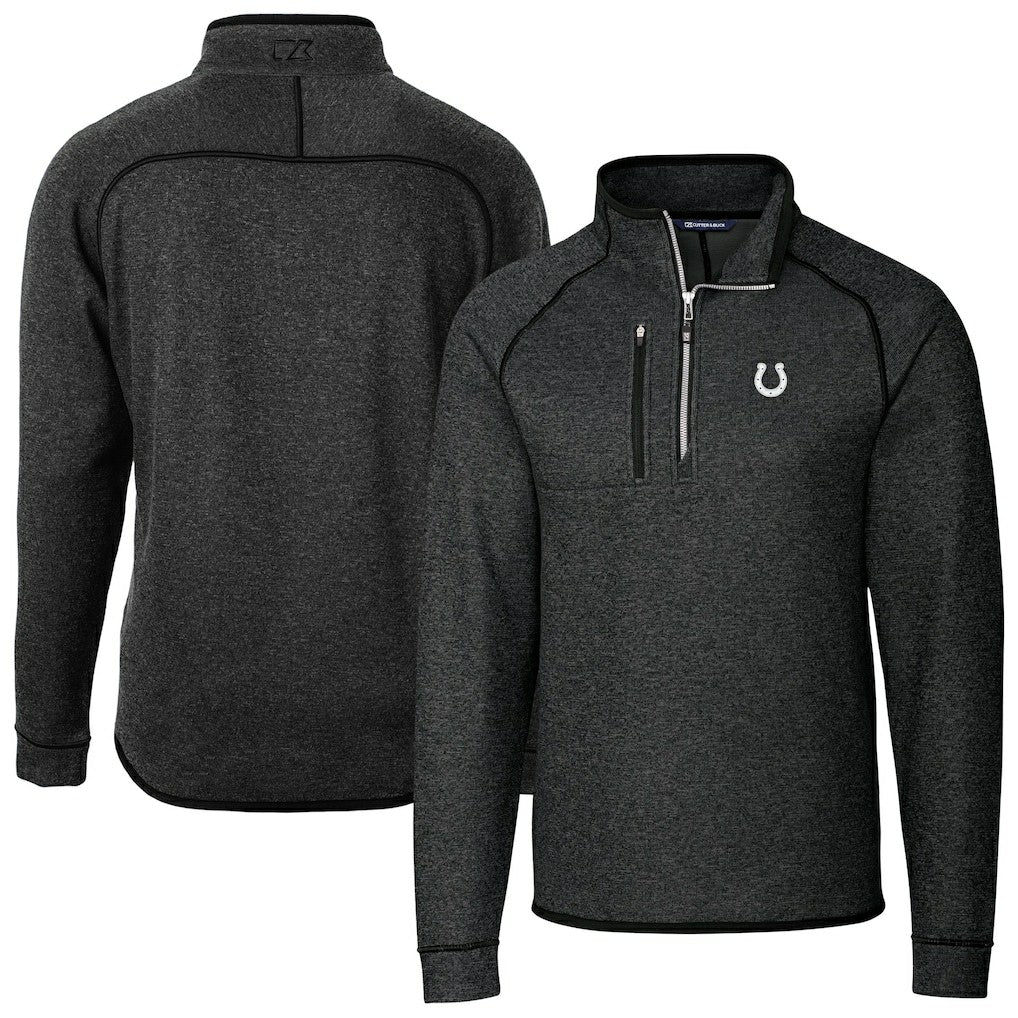 NFL Indianapolis Colts Cutter & Buck Big & Tall Mainsail Sweater-Knit Half-Zip Jacket
