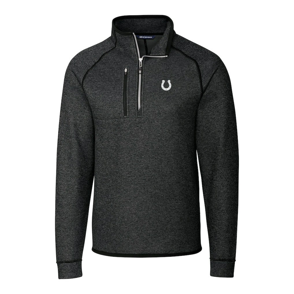 NFL Indianapolis Colts Cutter & Buck Big & Tall Mainsail Sweater-Knit Half-Zip Jacket