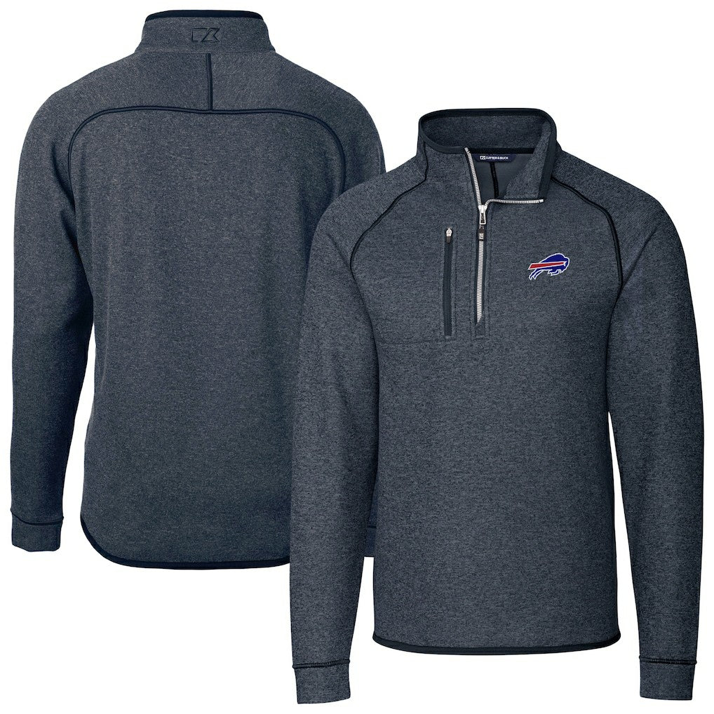 NFL Buffalo Bills Cutter & Buck Big & Tall Mainsail Sweater-Knit Half-Zip Jacket