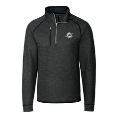 NFL Miami Dolphins Cutter & Buck Big & Tall Mainsail Sweater-Knit Half-Zip Jacket