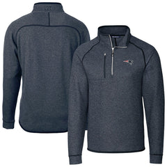 NFL New England Patriots Cutter & Buck Big & Tall Mainsail Sweater-Knit Half-Zip Jacket