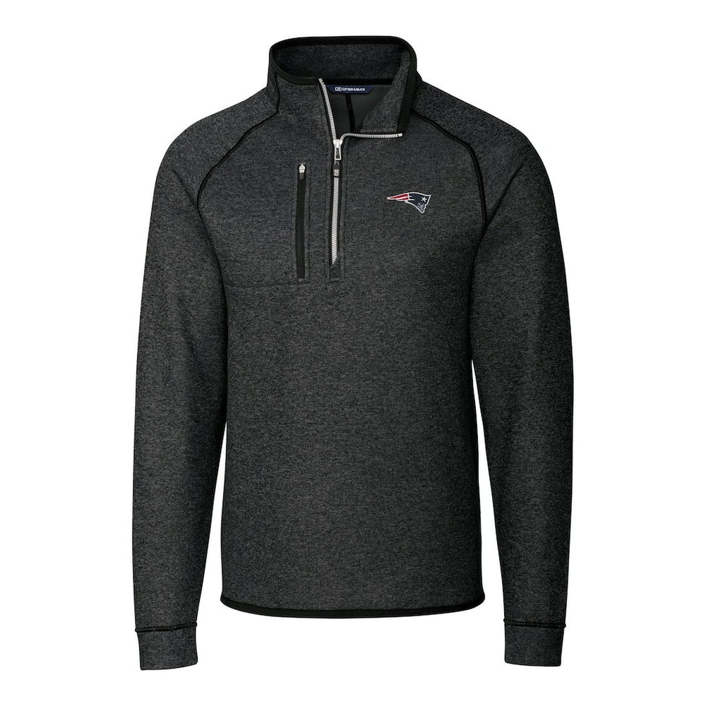 NFL New England Patriots Cutter & Buck Big & Tall Mainsail Sweater-Knit Half-Zip Jacket