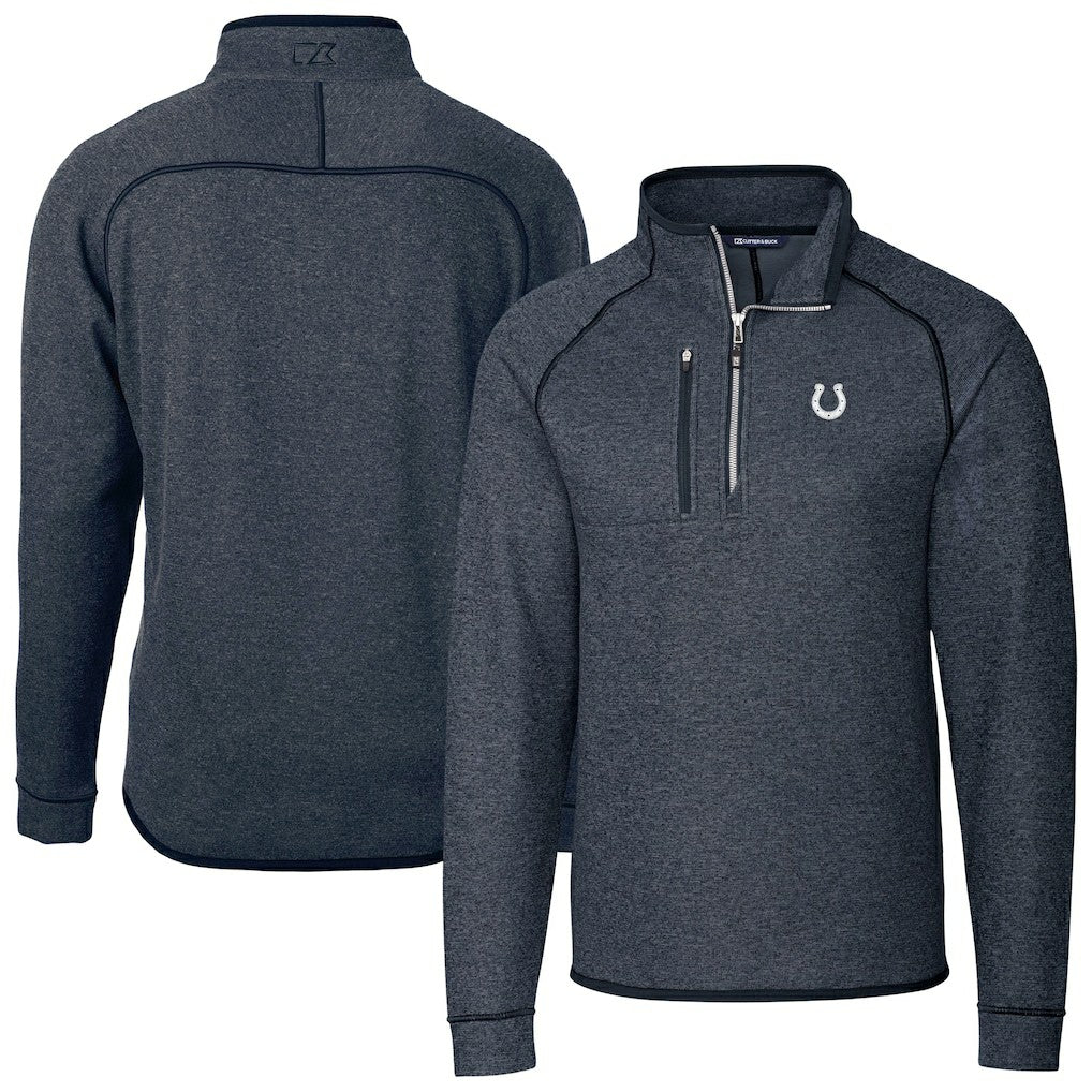NFL Indianapolis Colts Cutter & Buck Big & Tall Mainsail Sweater-Knit Half-Zip Jacket