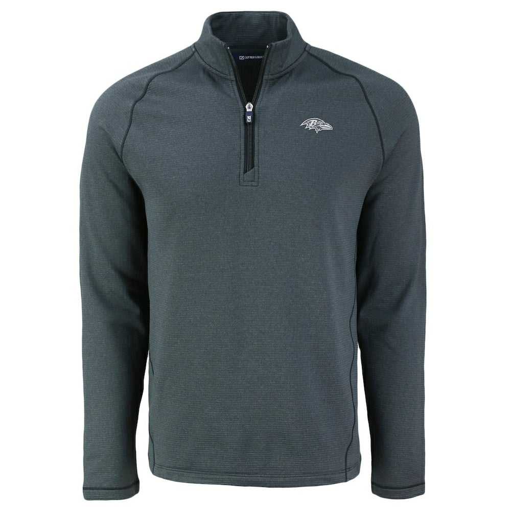 NFL Baltimore Ravens Cutter & Buck Peshastin Eco Fleece Tri-Blend Raglan Recycled Quarter-Zip Jacket