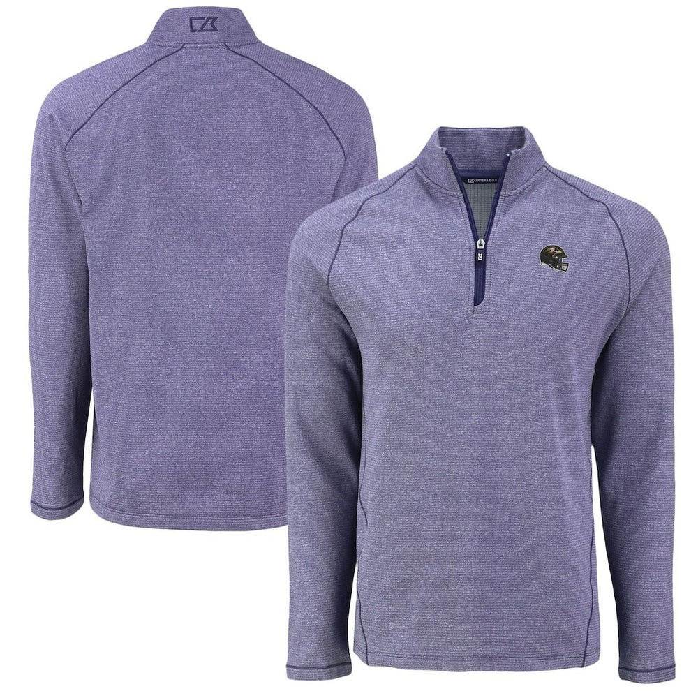 NFL Baltimore Ravens Cutter & Buck Peshastin Eco Fleece Tri-Blend Raglan Recycled Quarter-Zip Jacket