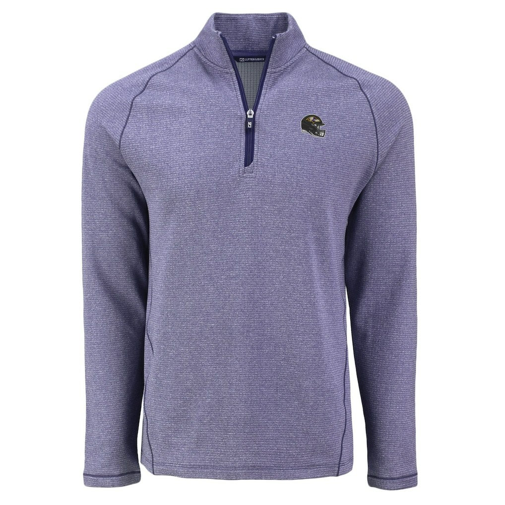 NFL Baltimore Ravens Cutter & Buck Peshastin Eco Fleece Tri-Blend Raglan Recycled Quarter-Zip Jacket