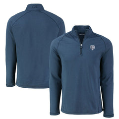 NFL Chicago Bears Cutter & Buck Peshastin Eco Fleece Tri-Blend Raglan Recycled Quarter-Zip Jacket