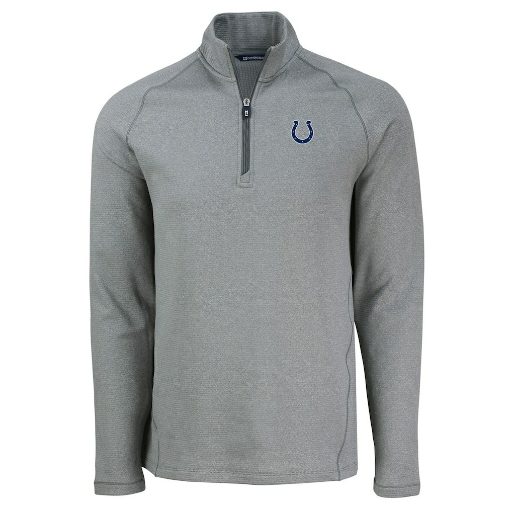 NFL Indianapolis Colts Cutter & Buck Peshastin Eco Fleece Tri-Blend Raglan Recycled Quarter-Zip Jacket