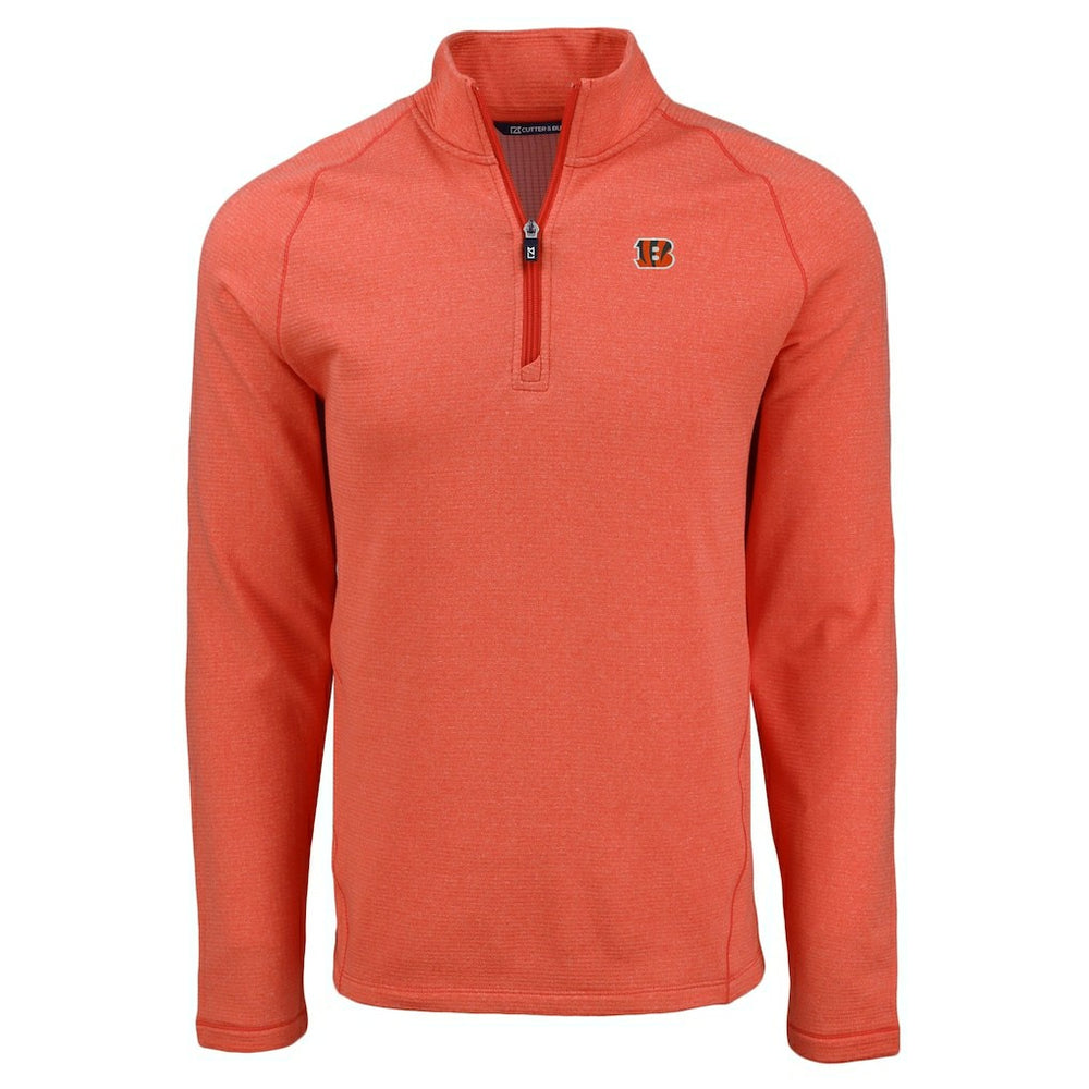 NFL Cincinnati Bengals Cutter & Buck Peshastin Eco Fleece Tri-Blend Raglan Recycled Quarter-Zip Jacket