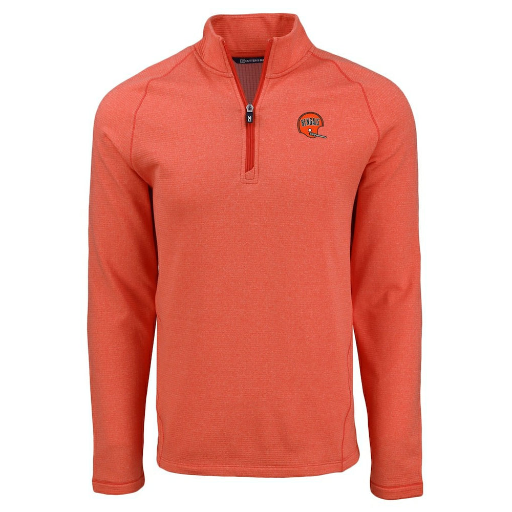 NFL Cincinnati Bengals Cutter & Buck Peshastin Eco Fleece Tri-Blend Raglan Recycled Quarter-Zip Jacket