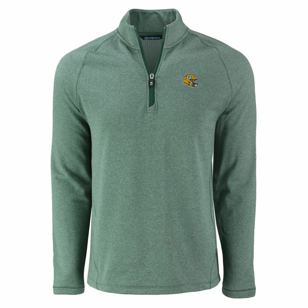 NFL Green Bay Packers Cutter & Buck Peshastin Eco Fleece Tri-Blend Raglan Recycled Quarter-Zip Jacket