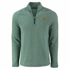 NFL Green Bay Packers Cutter & Buck Peshastin Eco Fleece Tri-Blend Raglan Recycled Quarter-Zip Jacket