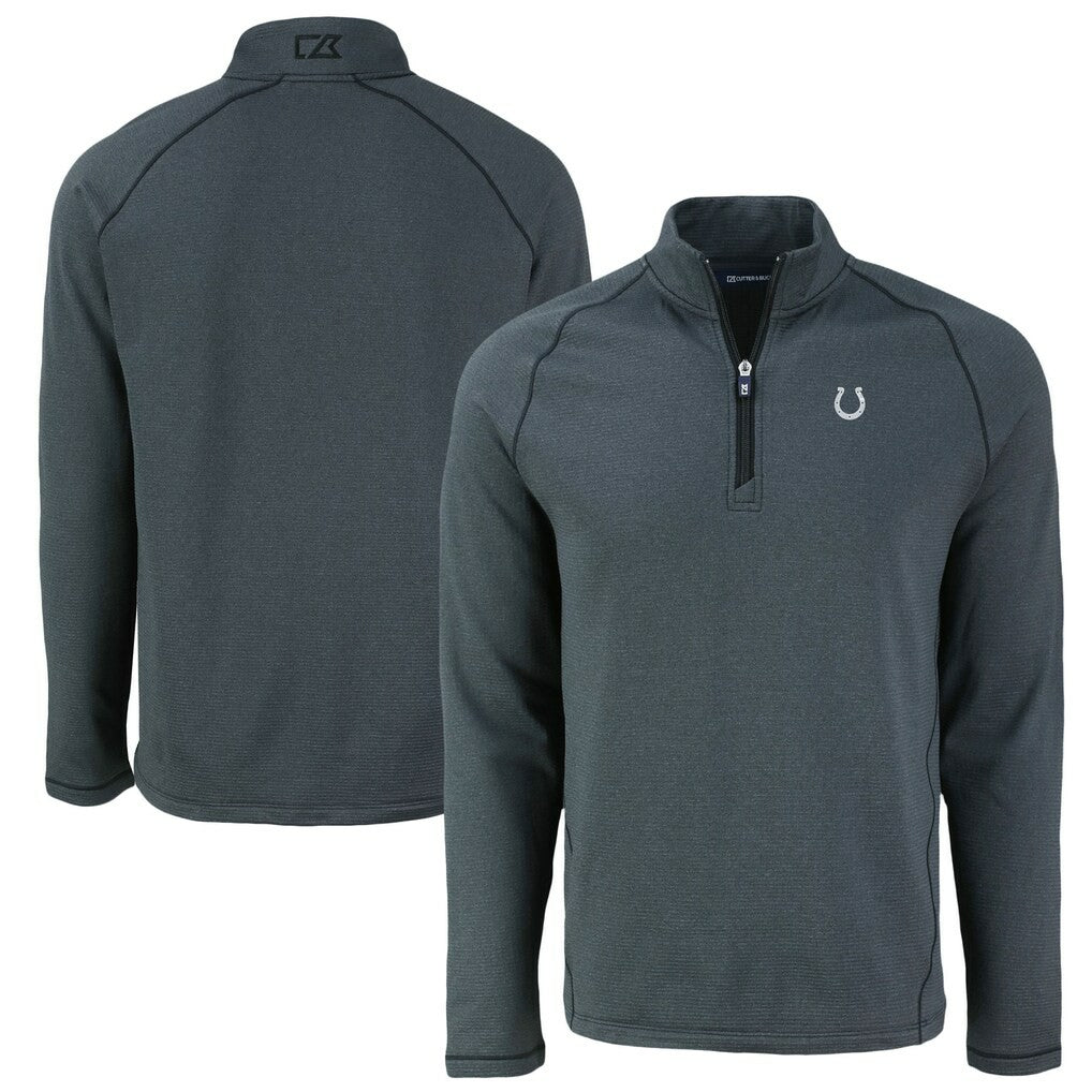 NFL Indianapolis Colts Cutter & Buck Peshastin Eco Fleece Tri-Blend Raglan Recycled Quarter-Zip Jacket