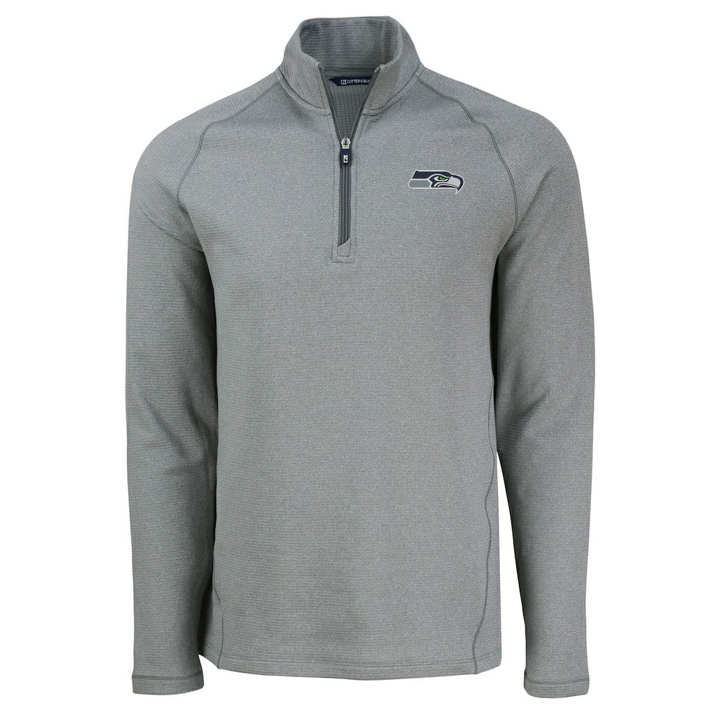 NFL Seattle Seahawks Cutter & Buck Peshastin Eco Fleece Tri-Blend Raglan Recycled Quarter-Zip Jacket