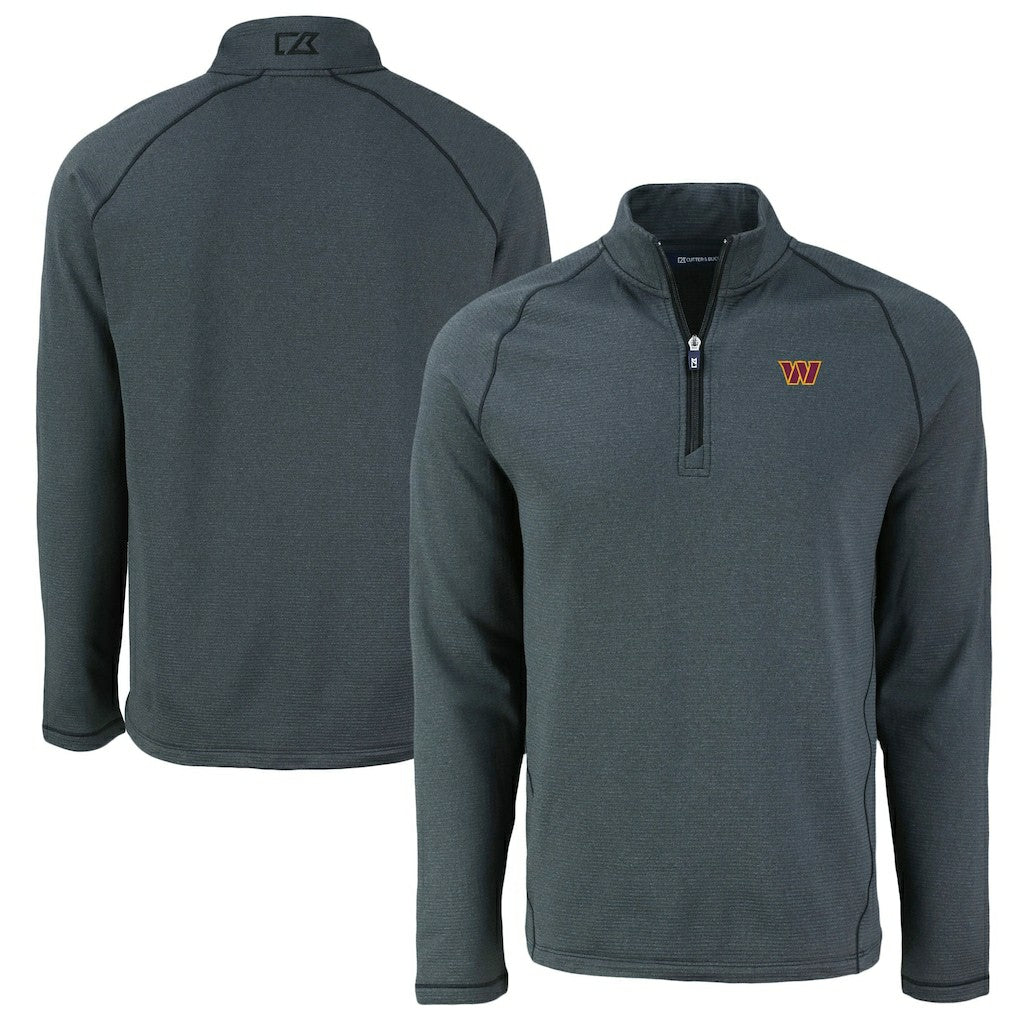 NFL Washington Commanders Cutter & Buck Peshastin Eco Fleece Tri-Blend Raglan Recycled Quarter-Zip Jacket