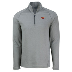 NFL Washington Commanders Cutter & Buck Peshastin Eco Fleece Tri-Blend Raglan Recycled Quarter-Zip Jacket