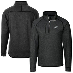 NFL Philadelphia Eagles Cutter & Buck Big & Tall Mainsail Sweater-Knit Raglan Half-Zip Jacket
