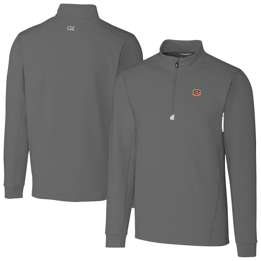 NFL Cincinnati Bengals Cutter & Buck Big & Tall Traverse Stretch Quarter-Zip Top