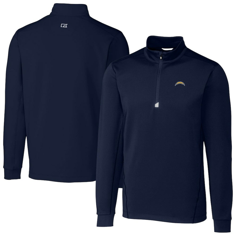 NFL Los Angeles Chargers Cutter & Buck Big & Tall Traverse Stretch Quarter-Zip Top