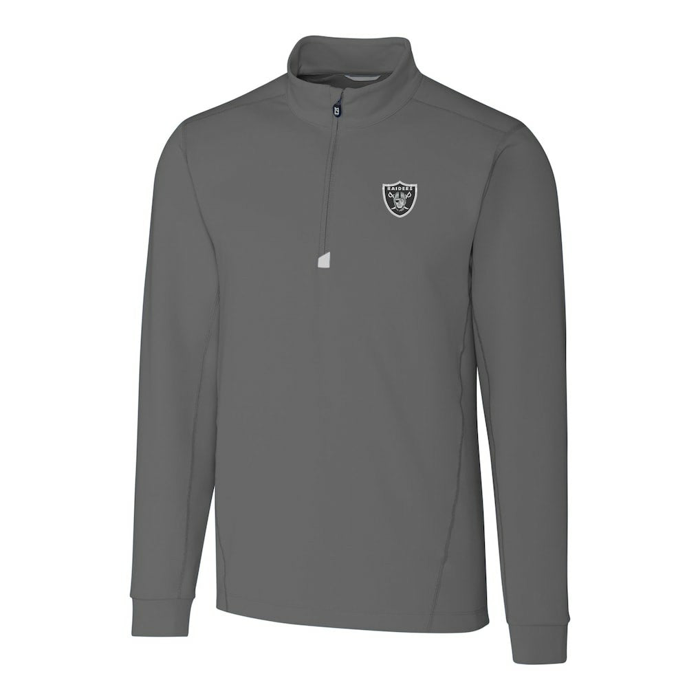 NFL Las Vegas Raiders Cutter & Buck Big & Tall Traverse Stretch Quarter-Zip Top