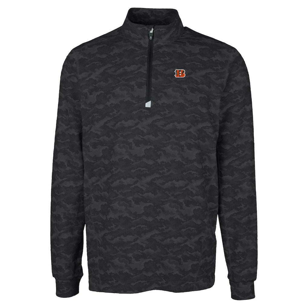 NFL Cincinnati Bengals Cutter & Buck Big & Tall Traverse Eco Camo Tri-Blend DryTec Quarter-Zip Jacket