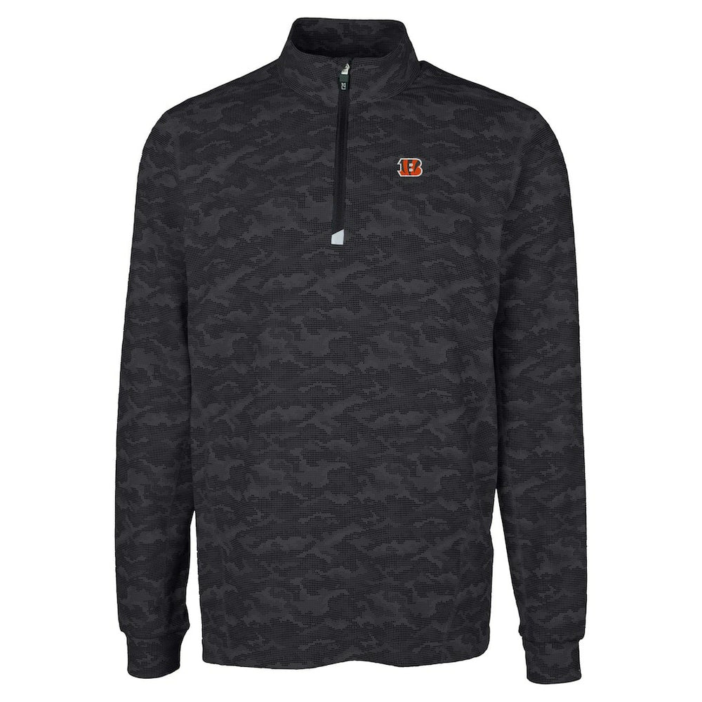 NFL Cincinnati Bengals Cutter & Buck Big & Tall Traverse Eco Camo Tri-Blend DryTec Quarter-Zip Jacket