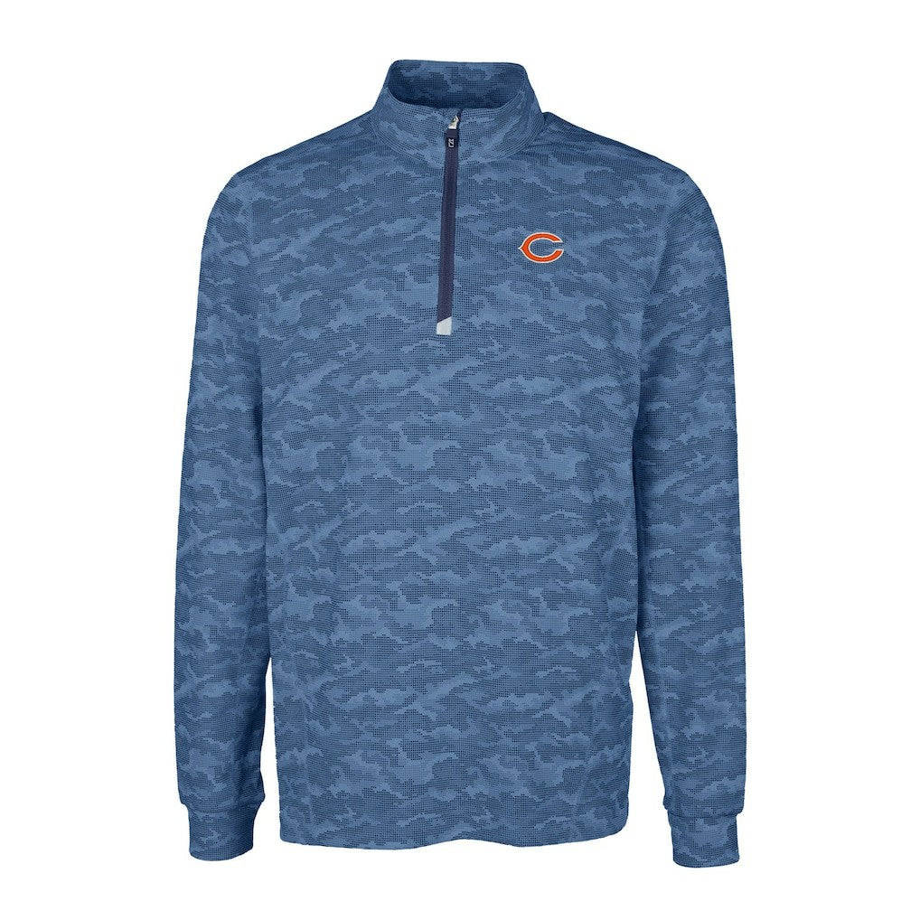 NFL Chicago Bears Cutter & Buck Big & Tall Traverse Eco Camo Tri-Blend DryTec Quarter-Zip Jacket