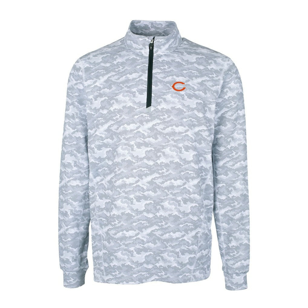 NFL Chicago Bears Cutter & Buck Big & Tall Traverse Eco Camo Tri-Blend DryTec Quarter-Zip Jacket