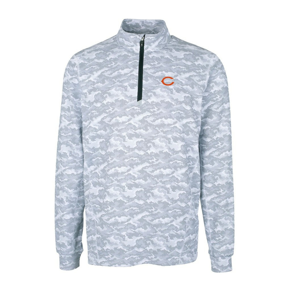 NFL Chicago Bears Cutter & Buck Big & Tall Traverse Eco Camo Tri-Blend DryTec Quarter-Zip Jacket