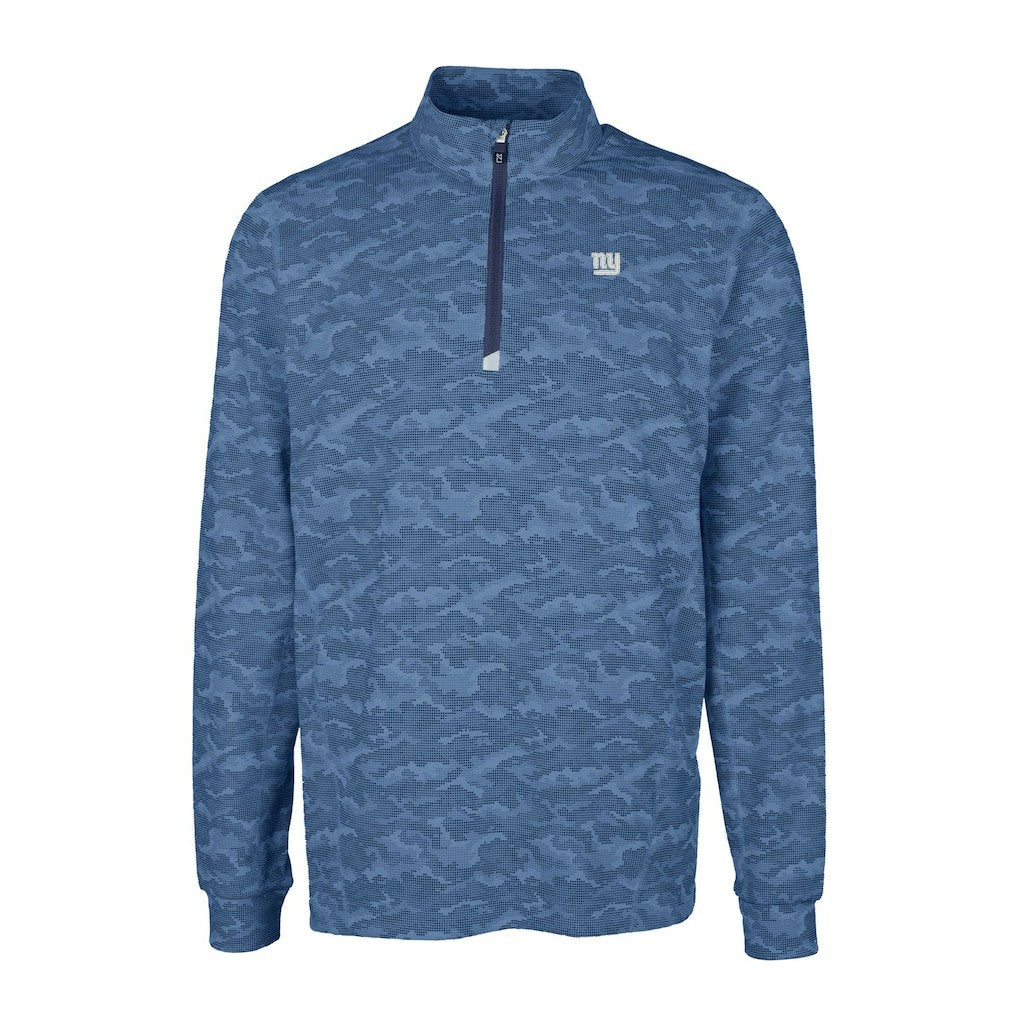 NFL New York Giants Cutter & Buck Big & Tall Traverse Stretch Eco Camo Print DryTec Quarter-Zip Top