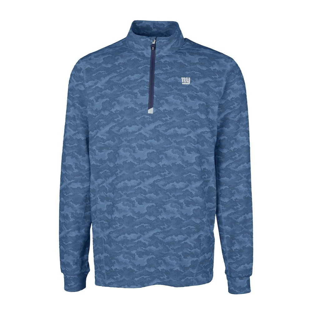NFL New York Giants Cutter & Buck Big & Tall Traverse Stretch Eco Camo Print DryTec Quarter-Zip Top