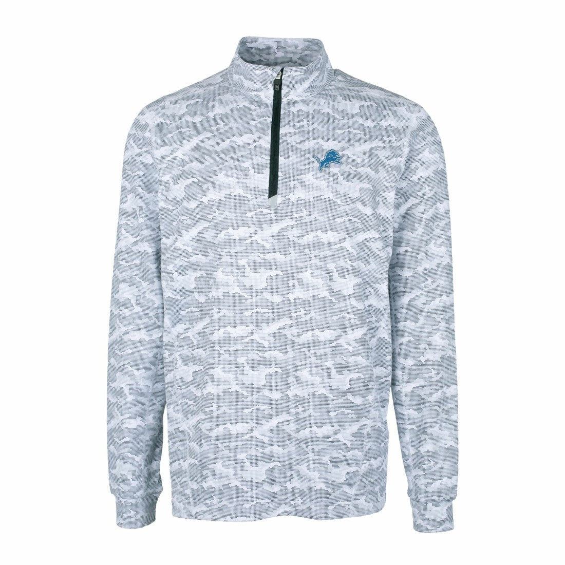 NFL Detroit Lions Cutter & Buck Big & Tall Traverse Eco Camo Tri-Blend DryTec Quarter-Zip Jacket