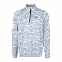 NFL Detroit Lions Cutter & Buck Big & Tall Traverse Eco Camo Tri-Blend DryTec Quarter-Zip Jacket