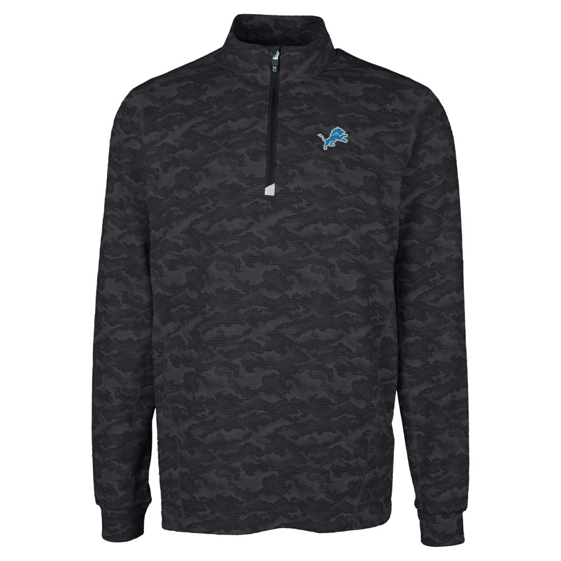 NFL Detroit Lions Cutter & Buck Big & Tall Traverse Eco Camo Tri-Blend DryTec Quarter-Zip Jacket