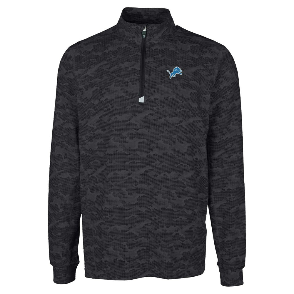 NFL Detroit Lions Cutter & Buck Big & Tall Traverse Eco Camo Tri-Blend DryTec Quarter-Zip Jacket