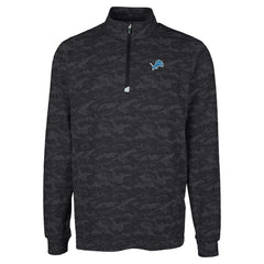 NFL Detroit Lions Cutter & Buck Big & Tall Traverse Eco Camo Tri-Blend DryTec Quarter-Zip Jacket