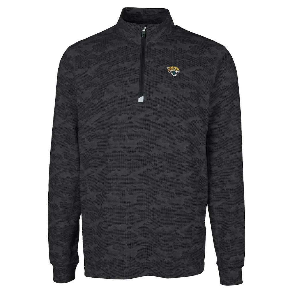 NFL Jacksonville Jaguars Cutter & Buck Big & Tall Traverse Eco Camo Tri-Blend DryTec Quarter-Zip Jacket