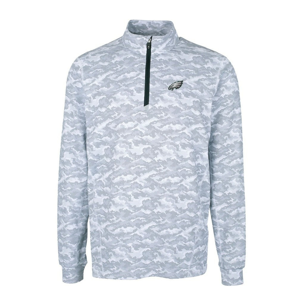 NFL Philadelphia Eagles Cutter & Buck Big & Tall Traverse Eco Camo Tri-Blend DryTec Quarter-Zip Jacket
