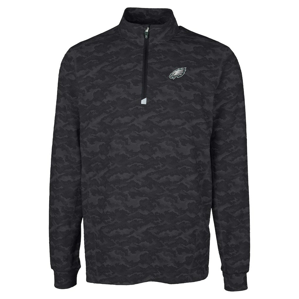 NFL Philadelphia Eagles Cutter & Buck Big & Tall Traverse Eco Camo Tri-Blend DryTec Quarter-Zip Jacket