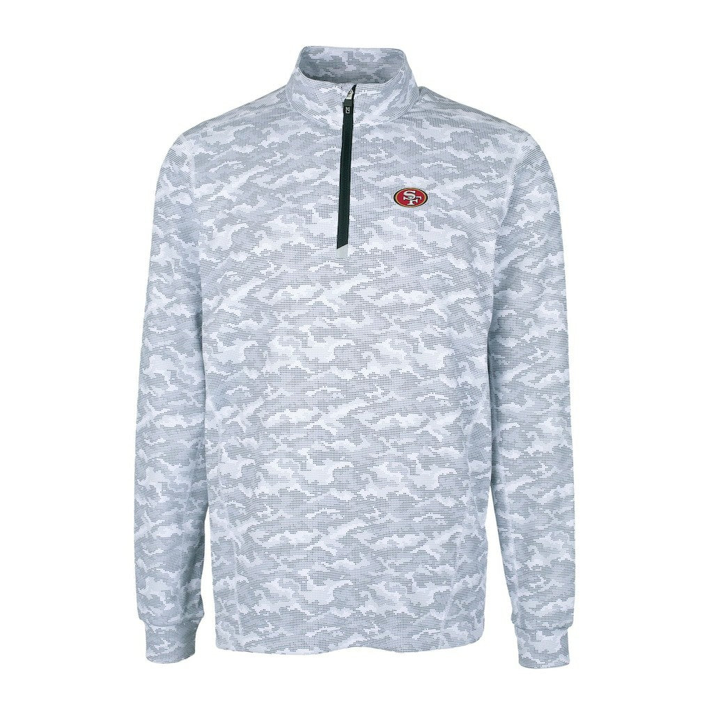 NFL San Francisco 49ers Cutter & Buck Big & Tall Traverse Eco Camo Tri-Blend DryTec Quarter-Zip Jacket