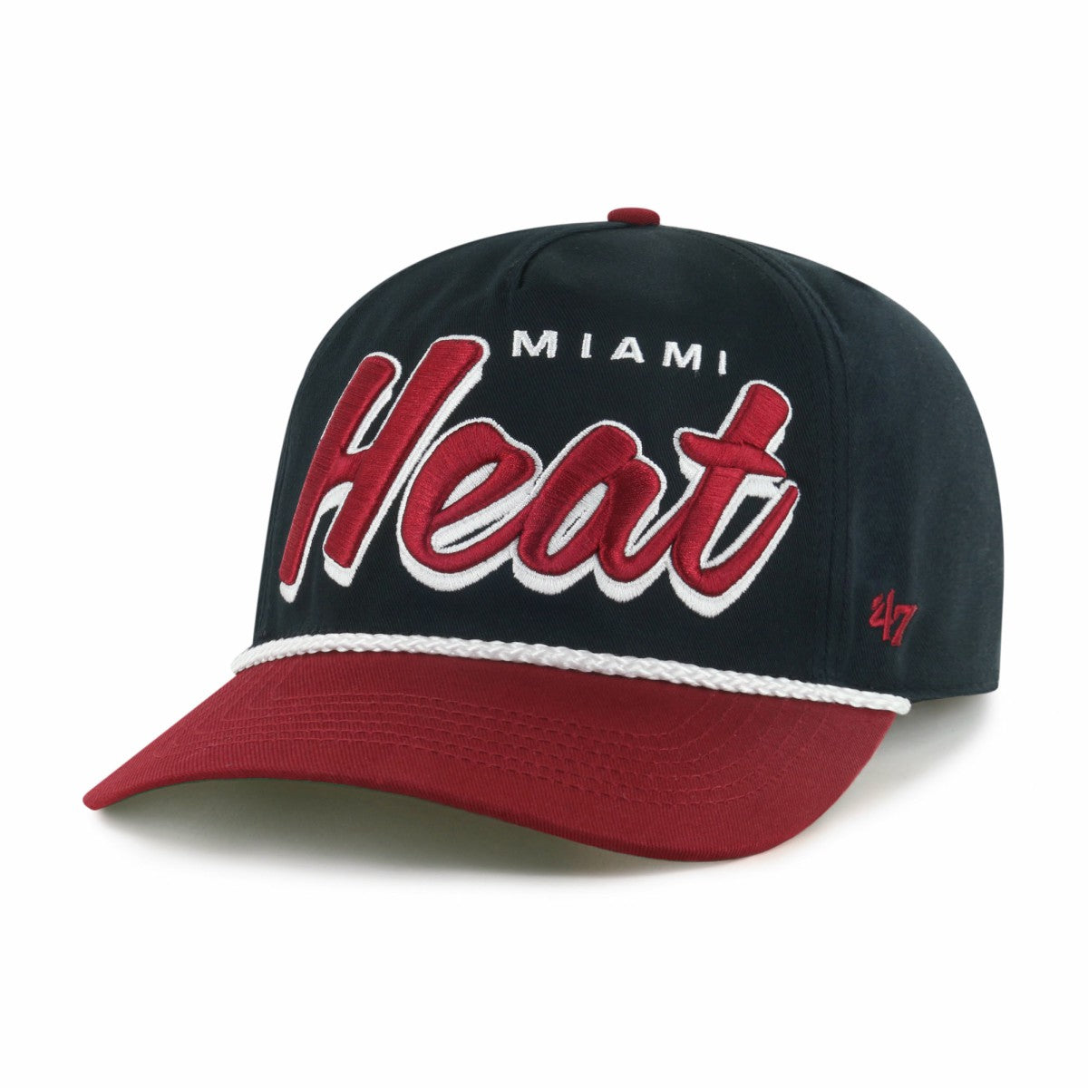 Miami Heat '47 Dropshadow Rope Hitch Adjustable Hat - Black/Red | 47 brand shop