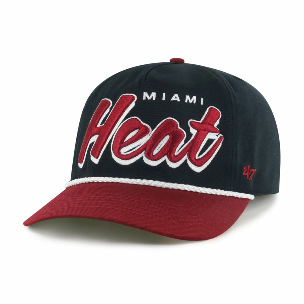 Miami Heat '47 Dropshadow Rope Hitch Adjustable Hat - Black/Red | 47 brand shop