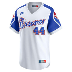 Hank Aaron Atlanta Braves Throwback Cooperstown Collection Limited Jersey - White | Nike